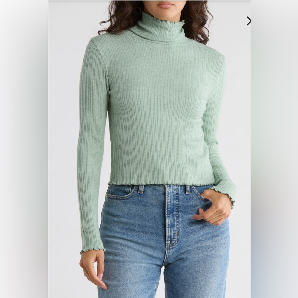 Madewell Light Green Turtleneck Sweater